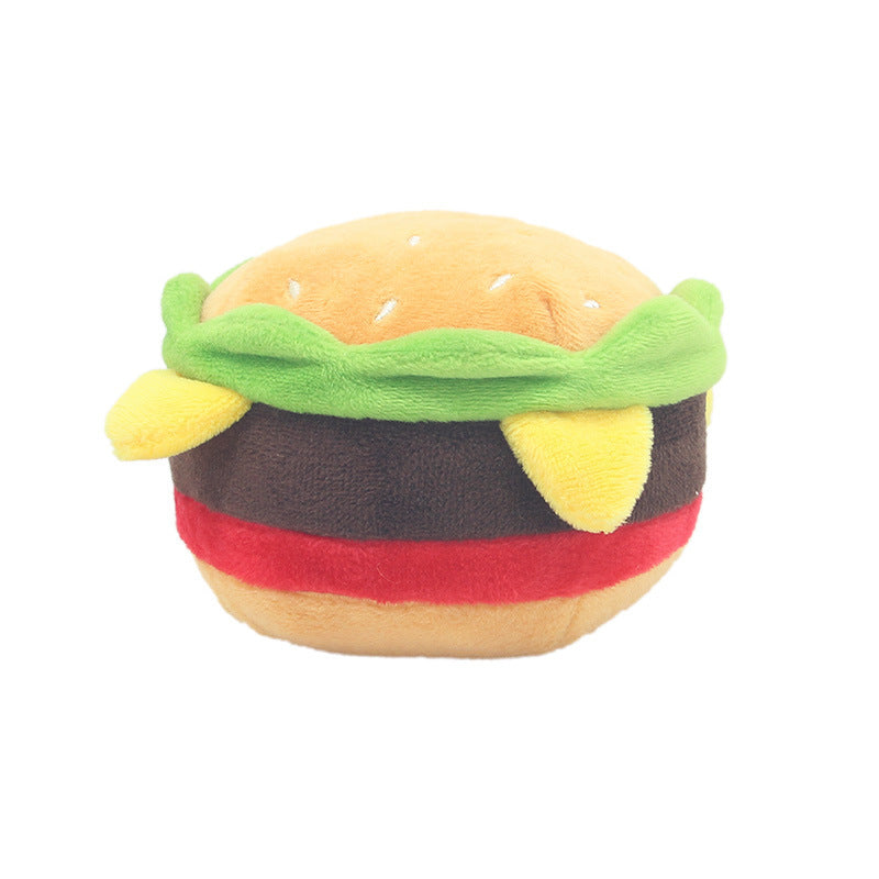 Hamburger Pet Plush Toy Vocal Fries / Hamburger / Milkshake Cup / Pizza